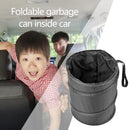 Household Garbage Bin Storage Bucket Oxford Cloth Folding Car Trash Can Black