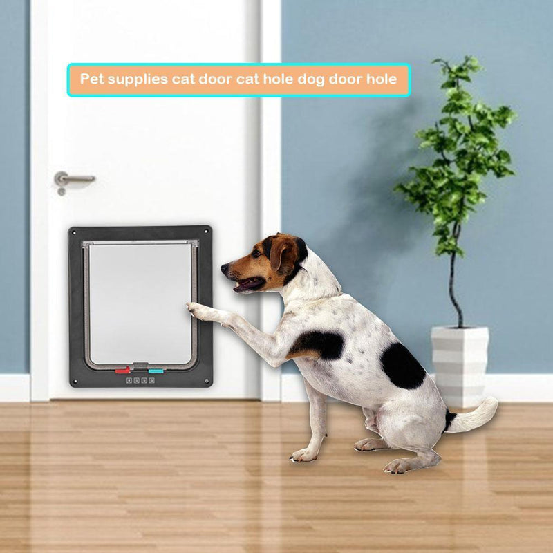 4 Way Safe Dog Cat Gate Doors ABS Animal Pet Kitten Puppy Security Flap Door