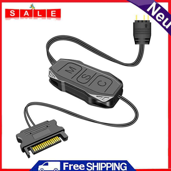 COOLMOON AR-1 RGB Controller Cable 5V 3 Pin to SATA AURA ARGB Mini Control HUB
