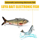 Robotic Fishing Lure Electric Wobbler Multi Joined Car Swimbait USB LED Light