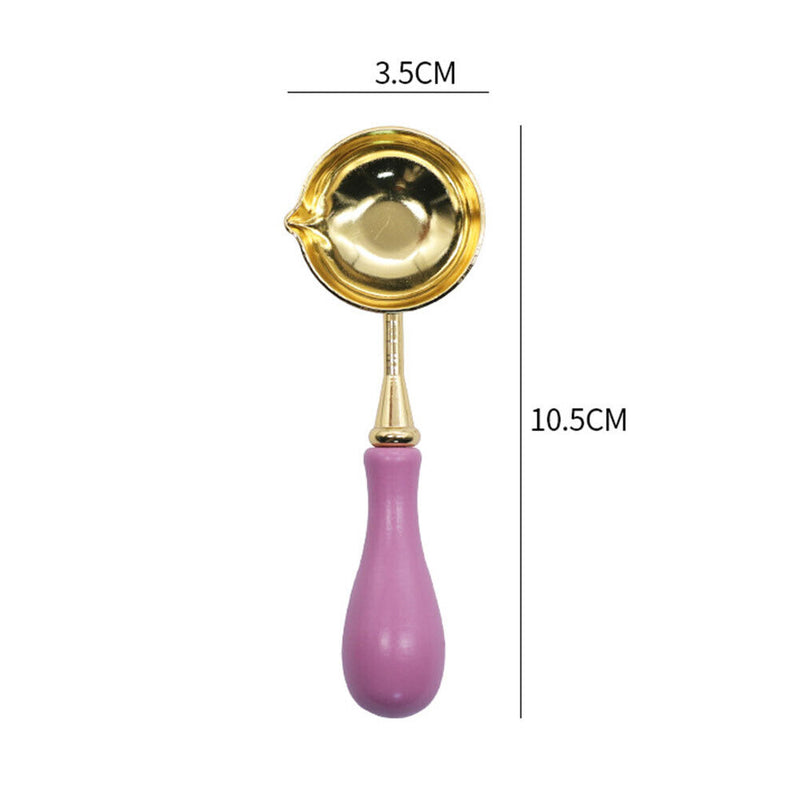Sealing Wax Spoon Solid Wood Retro Wax Spoons Decorative Stamp Craft (Pink)