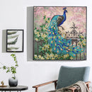 DIY Peacock Part Drill Diamond Painting Kit Handmade Rhinestone Beaded Picture