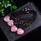 Healing Magic Wand Gift Energy Pink Crystal Necklace Heart Pendant Gem Jade