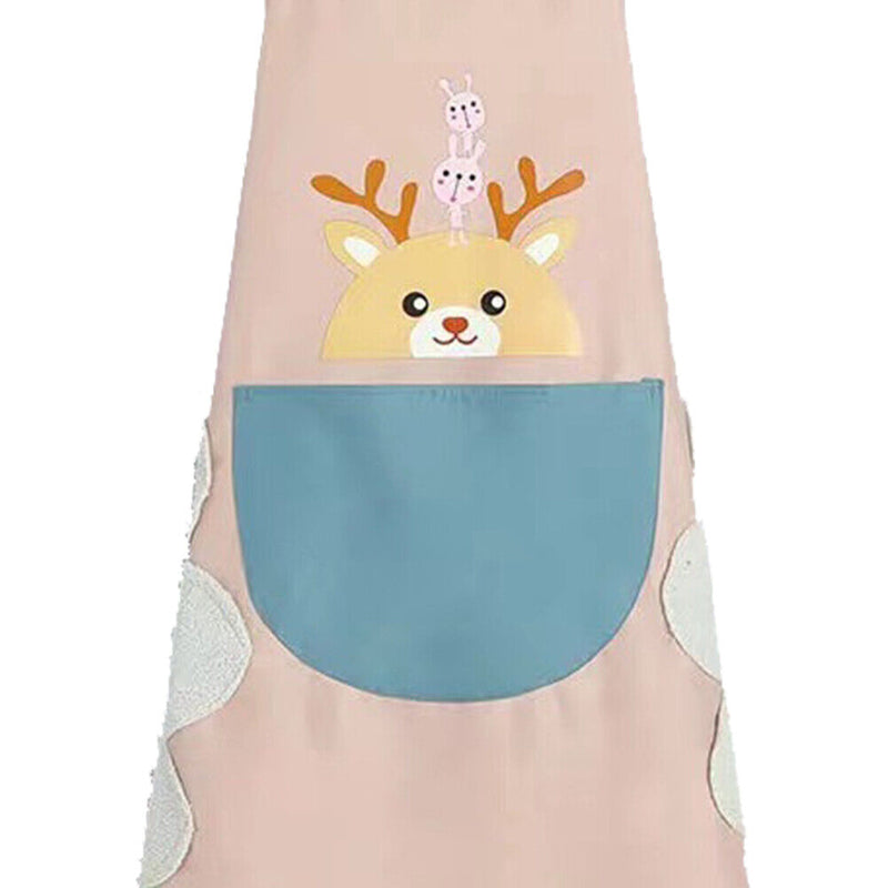 Printed Kitchen Apron Fashion Cute Women Non-woven Household Waterproof Pin