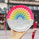 Push Bubble Rainbow Cloud Shoulder Bag Pendant Decompression Toys for Kids
