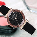 Star Sky Rhinestone Dial Quartz Watch Women PU Leather Strap Analog Wristwatch