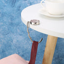 5pcs Portable Metal Foldable Bag Hook Holder Purse Hanger (Pink)