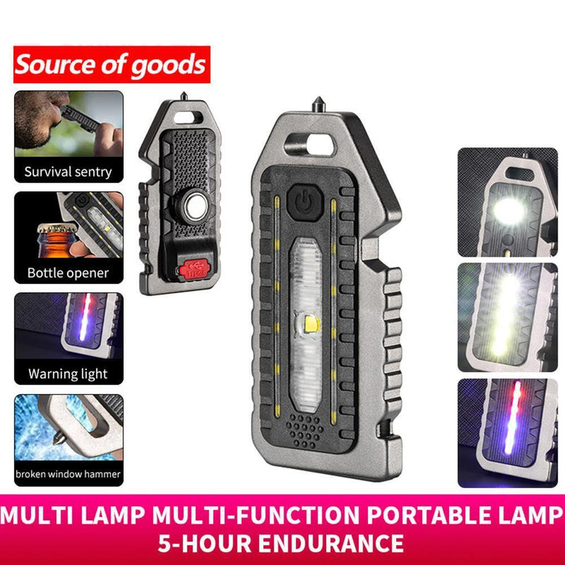Pocket Clip Flashlight Keychains Outdoor Camping Cycling LED Work Light (A)