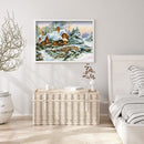 Full Cross Stitch Art Paint 11CT Stamped Winter Cabin Embroidery Wall Ornament