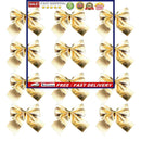 Christmas Bows - 12 Pcs Xmas Decorative Hanging Bows for Wreath Christmas Tree