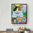 5D DIY Diamond Painting Cats Animal Full Round Drill Rhinestone Mosaic Pict