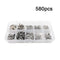 #A 580 Packs Circlip Retaining Ring Oil Resistance E-Clip Washer for M1.5-M10