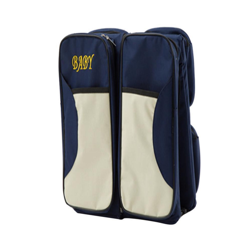 Waterproof Baby Crib Changing Diaper Foldable Mummy Shoulder Bag (Dark Blue