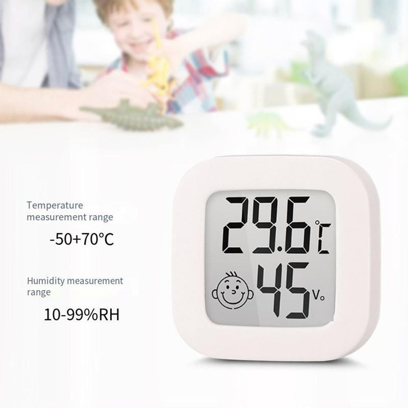 Mini Thermometer Digital LCD Temperature Humidity Meter Hygrometer (White)