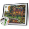 DIY Paint By Number Kit Frameless Lake House Scenery Handpainted Wall Hanging