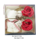 Coral Fleece Bear Towels Scented Soap Flowers with Clear Box Set (Red) Newly