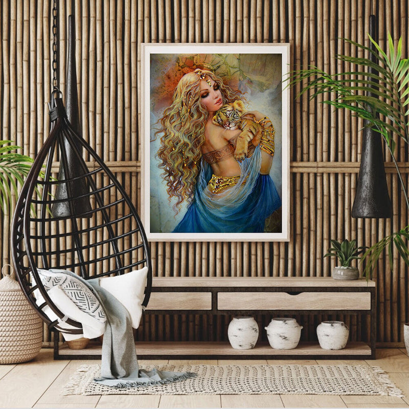 Paint By Numbers for Kids Beginner Elegant Girl Back Home Decor DIY Painting Kit