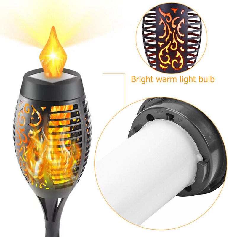 #A Solar LED Flame Torch Lights Outdoor Waterproof IP65 Pathway Lawn Landscape L