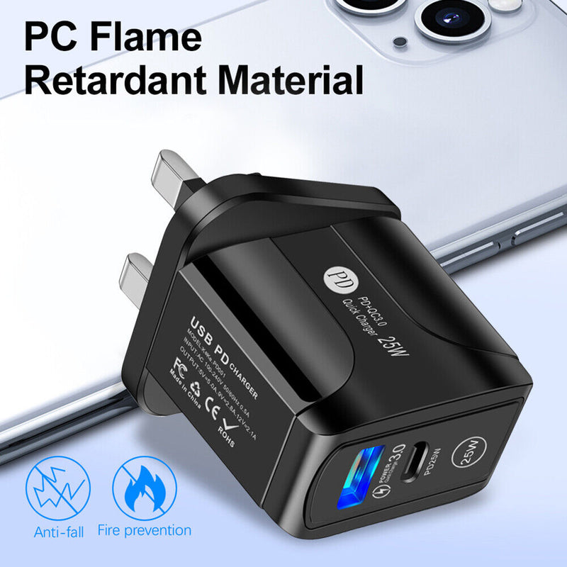 Universal PD 25W + QC3.0 Mobile Phone Wall Charging Chargers for Travel Office