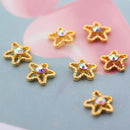 10pcs Glitter Metal Rhinestone Nail Art Charm DIY Manicure Decor (Star)