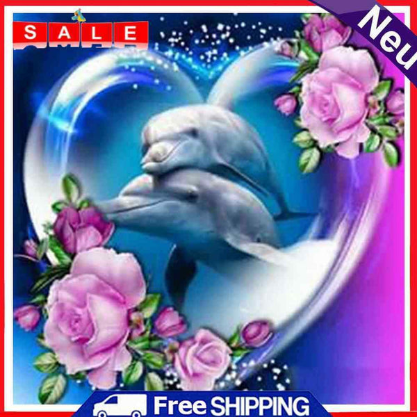 Oil Paint By Numbers Picture DIY Painting Dolphin Animal Nature House Decor Kit