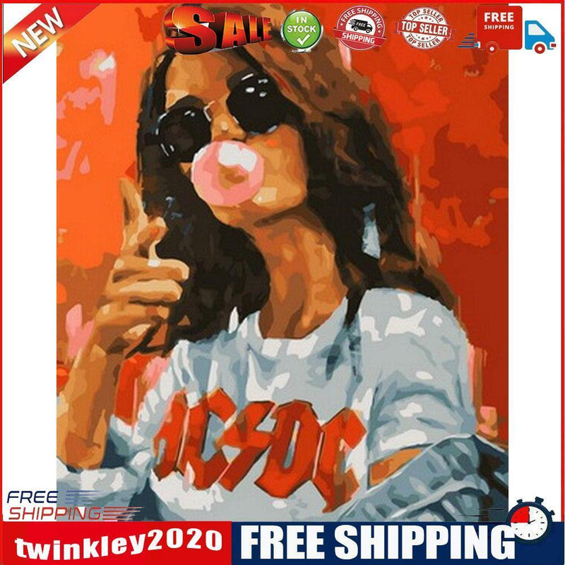 Fashion Girl No Frame Pictures By Number DIY Arts Digital Coding Oil Paint