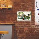 Tin Wall Signs Retro Painting Christmas Bird Metal Plate Poster for Bar