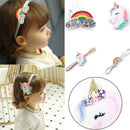 Cartoon Baby Unicorn Headband Rainbow Hairpin Flaky Clouds Headwear Glittering