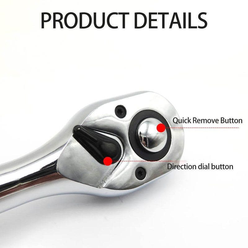 72 Teeth Ratchet Spanner Quick Release Socket Driver Allen Key Wrench (1/4)