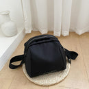 3pcs Women Nylon Messenger Fashion Shell Solid Color Shoulder Pouch(Black)