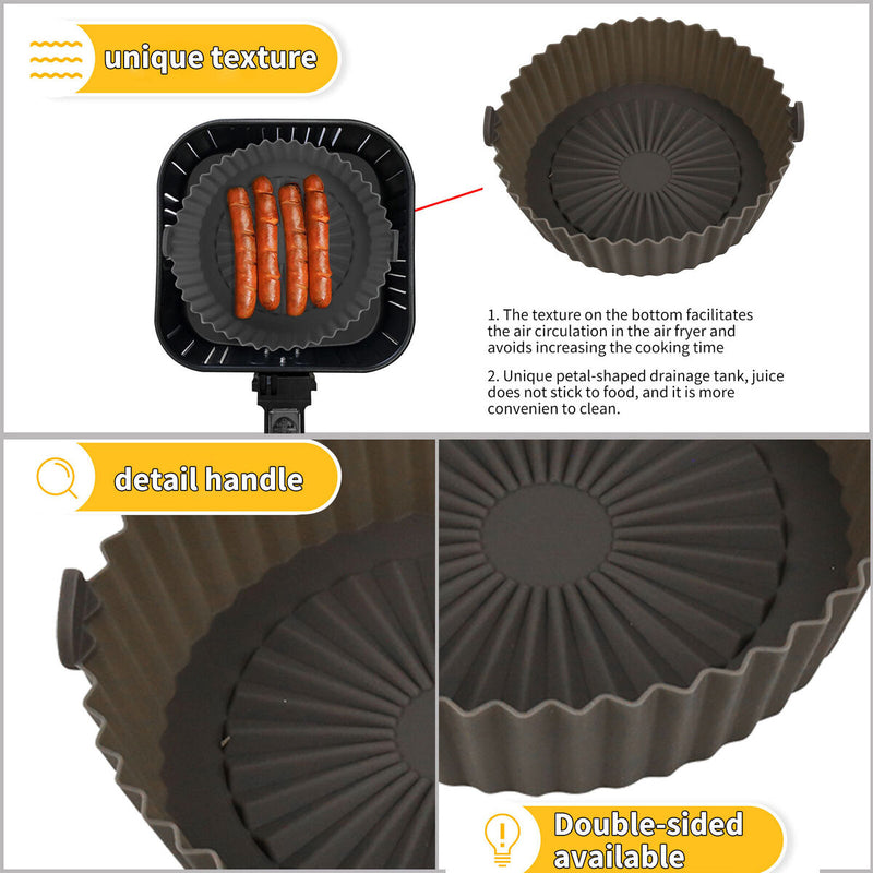 Air Fryer Silicone Pot - Replacement of Parchment Liner Paper (3pcs Set) Newly