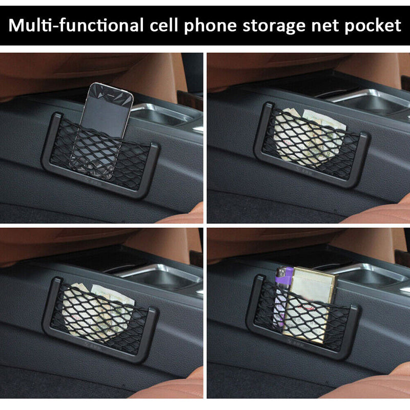 Universal Car Storage Net Automotive Pocket Organizer Bag Phone Holder (L)