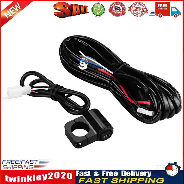 LED Spotlight Harness Relay Loom Cable Kit for Motorcycle Headlight (1.6M) Newly