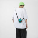 Nylon Crossbody Bag Men Women Street Hip Hop Zip Small Phone Packs (Green)