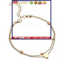 Layered Anklet - Double Ankle Chain Bracelet for Women Girls Heart Foot Jewelry