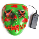 EL Luminous Glowing Masks Halloween Masquerade Makeup Party Decor (Red)