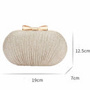 2PCS Party Beaded Rhinestones Egg Shape Shoulder Evening Bag Chain Purse Clutch