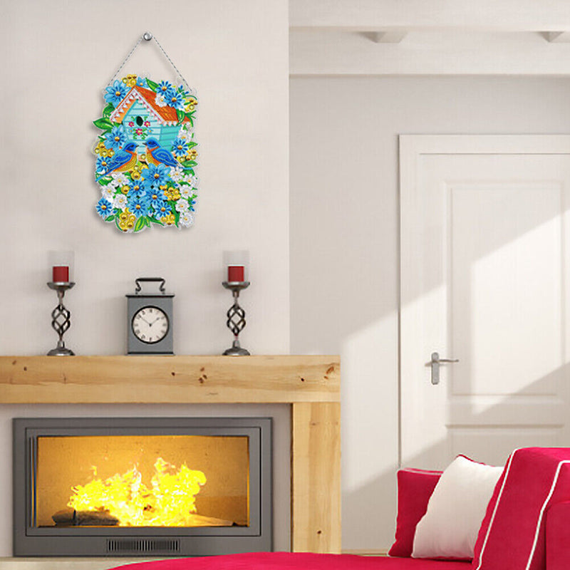5D Diamond Rhinestone Christmas Flower Wreath Kit Hanging Home Door Wall De