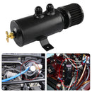 Engine Oil Tank 2-Port Baffled Reservoir Oil Catch Can Kit with Breather Filter