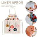 Linen Fabric Apron Oil-Proof Christmas Hanging Neck Apron for Kitchen Cooking