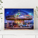 DIY 5D Diamond Painting Carousel Cartoon Full Round Drill Rhinestone Wall Decor