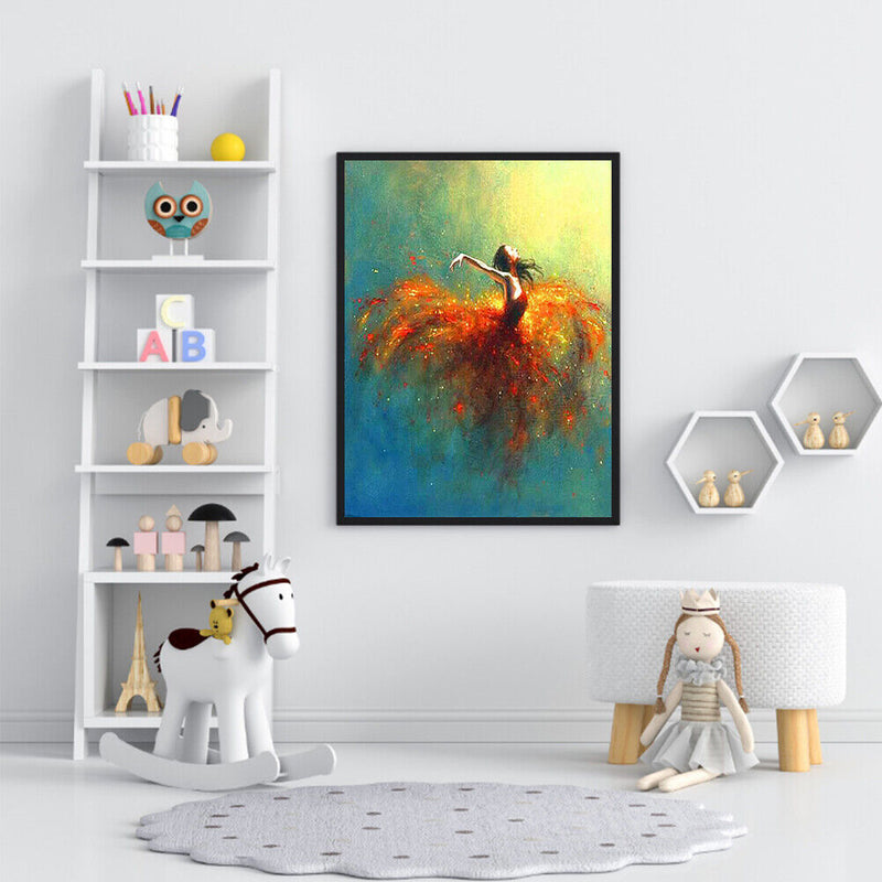 Frameless Dancing Girl Oil Paint By Numbers Kit DIY Acrylic Handmade Handic