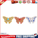 3pcs DIY Full Drill Diamond Brooch Butterfly Rhinestone Jacket Lapel Pins