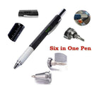 6 in 1 Multi-tools Pens Multifunction Ball-point Pen Y6F2 D8A2 Caliper L H3E6