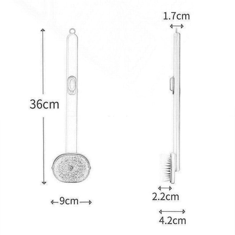 Long Handle Exfoliating Bath Skin Brush Body Scrub Shower Cleaning (Pink)