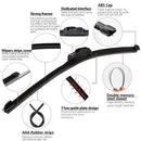 Universal Car Windshield Wiper Blades U Type Soft Rubber Bracketless Auto Wip