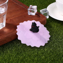 Clear Cherry Silicone Cup Cover Heat-resistant Reuse Animal Lid (Black Cat)