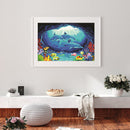 Painting By Numbers Kit DIY Sea Dolphin Hand Painted Canvas Oil Art Picture