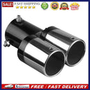 Dual Outlet Car Exhaust Tip Stainless Steel Auto Muffler Silencer Black+Sil