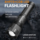 XHP70+COB LED Zoomable Torch 1000lm Waterproof 6 Gears Camping Lamp Flashli